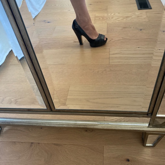 Nine West black chunky peep for pumps 7 - Picture 6 of 6